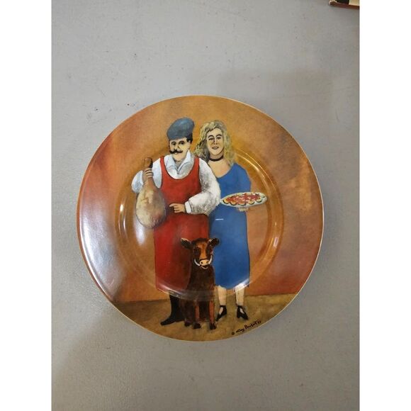 Tuscan Storefronts Guy Buffet 8" Local Butcher and Wife - Picture 1 of 2
